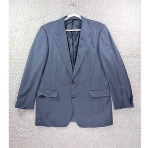 Hickey Freeman Suit Mens 42 L Gray Fair Vintage Pleated Cuffed Micro Pattern